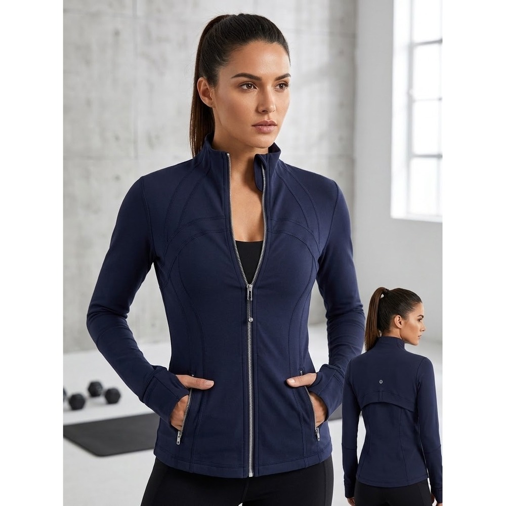 Lululemon Define Jacket Navy Blue Luon Full Zip Yoga Track Jacket Size 8